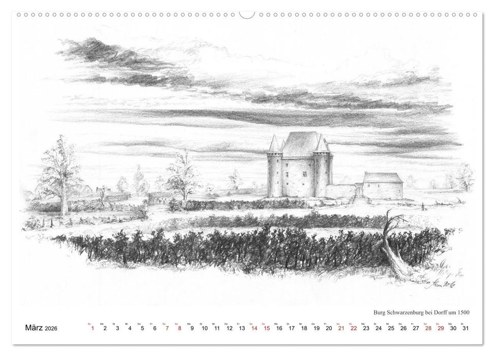 ZeitZeichnen - Stolberg vor unserer Zeit (CALVENDO Wandkalender 2026)