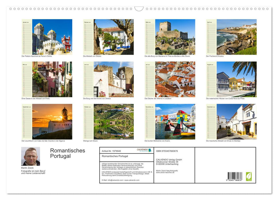 Romantisches Portugal (CALVENDO Wandkalender 2026)