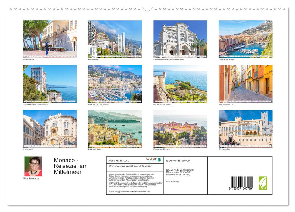 Monaco - Reiseziel am Mittelmeer (CALVENDO Premium Wandkalender 2026)