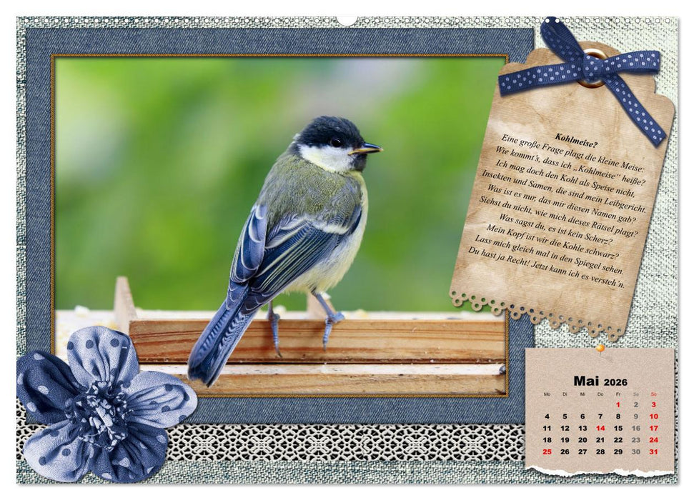 Der poetische Vogelkalender (CALVENDO Wandkalender 2026)