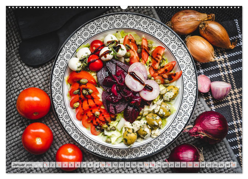 Leckere Salate (CALVENDO Premium Wandkalender 2026)