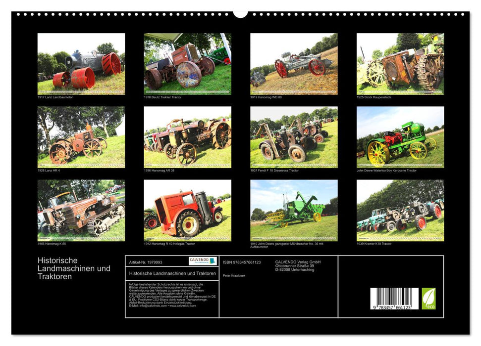 Historische Landmaschinen und Traktoren (CALVENDO Premium Wandkalender 2026)