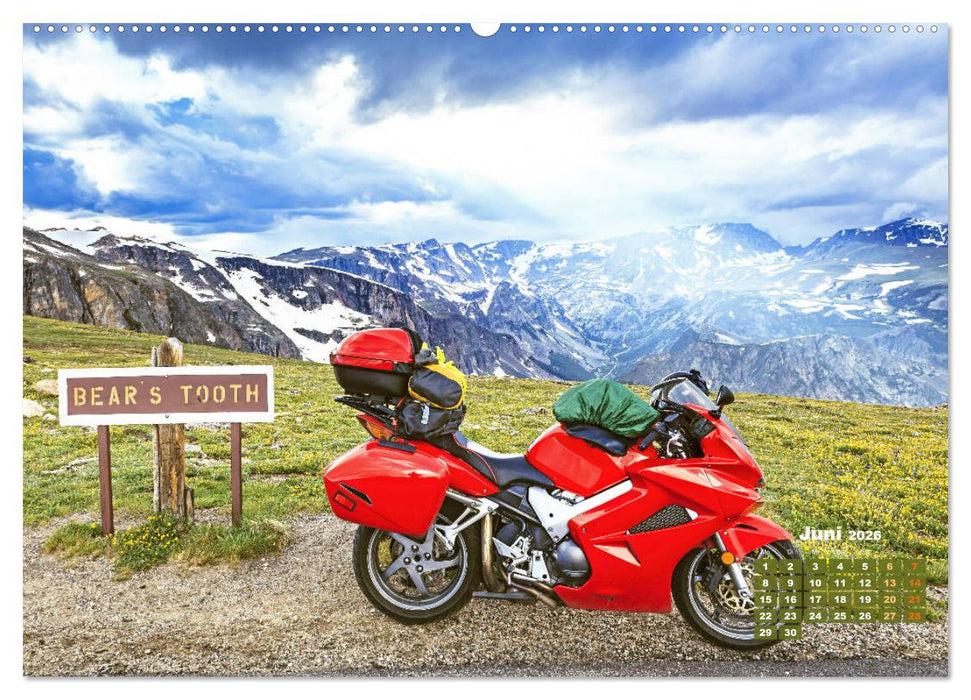 Fernweh und Traumziele: Auf Motorrad-Tour in den USA (CALVENDO Premium Wandkalender 2026)