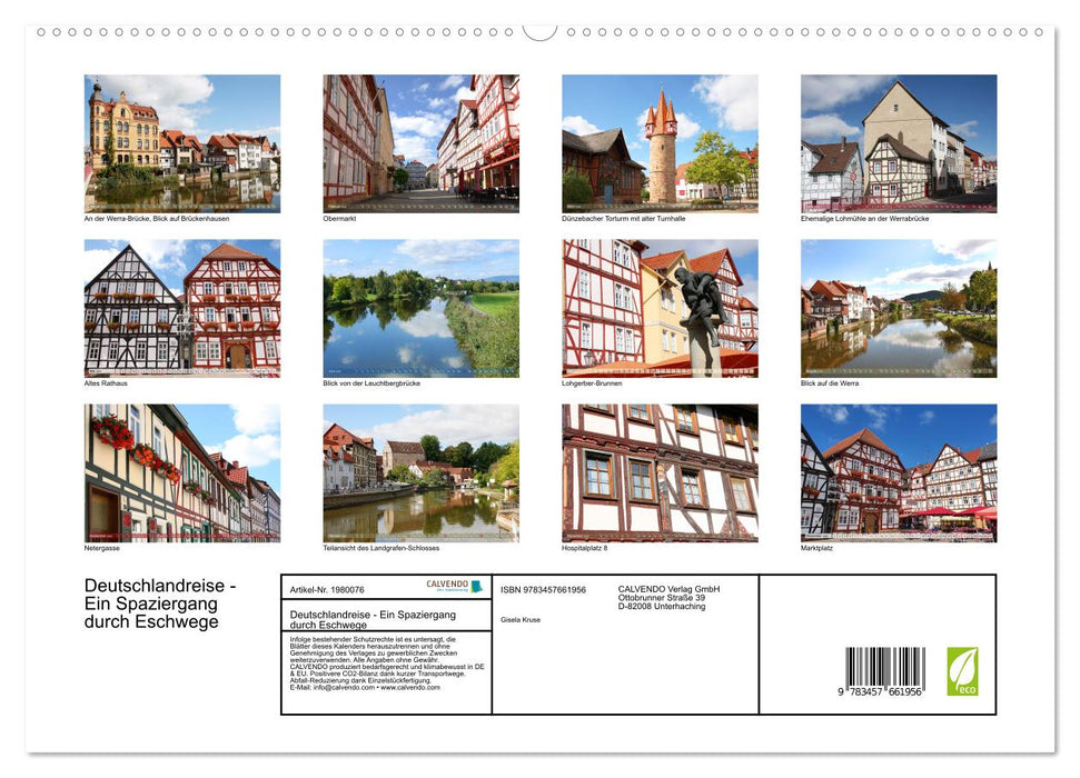 Deutschlandreise - Ein Spaziergang durch Eschwege (CALVENDO Wandkalender 2026)