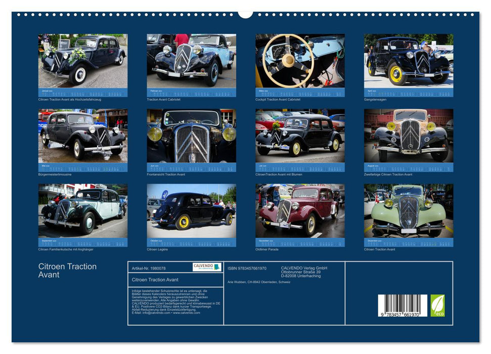 Citroen Traction Avant (CALVENDO Premium Wandkalender 2026)