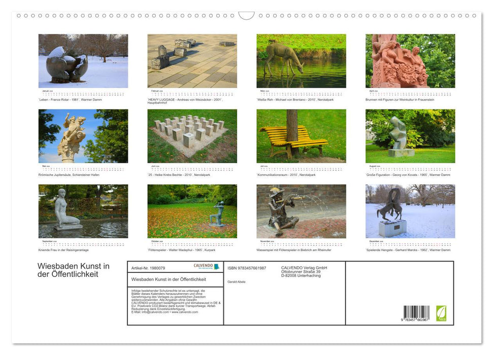 Wiesbaden Kunst in der Öffentlichkeit (CALVENDO Wandkalender 2026)