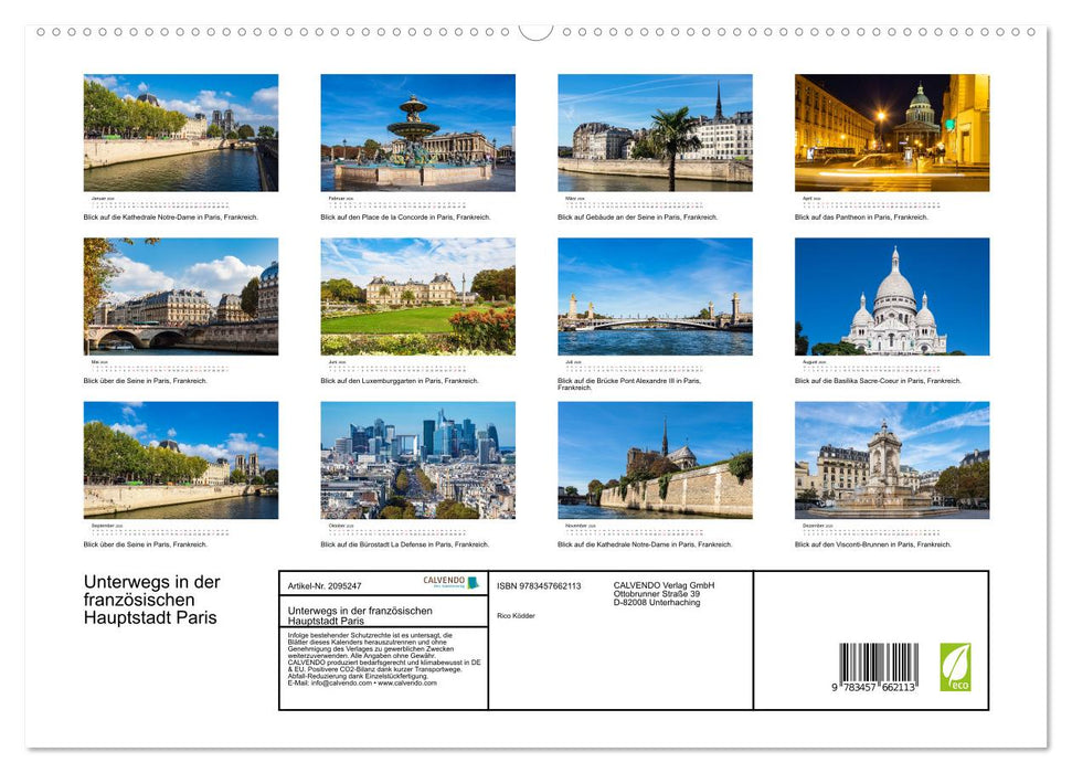 Unterwegs in der französischen Hauptstadt Paris (CALVENDO Premium Wandkalender 2026)