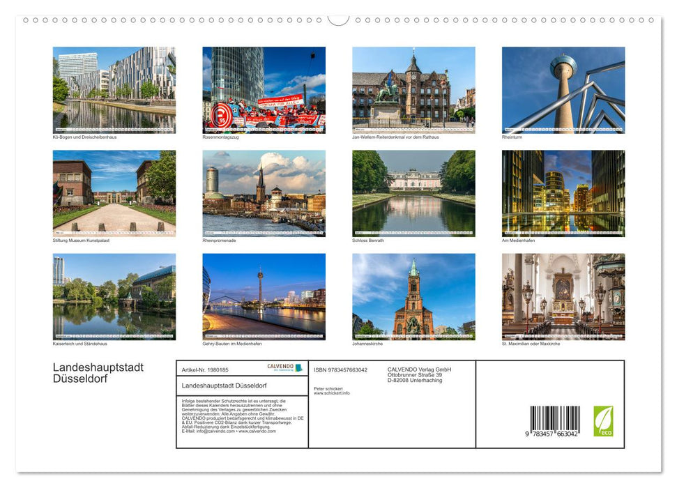 Landeshauptstadt Düsseldorf (CALVENDO Premium Wandkalender 2026)
