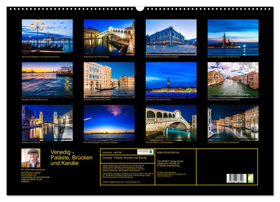 Venedig - Paläste, Brücken und Kanäle (CALVENDO Wandkalender 2026)