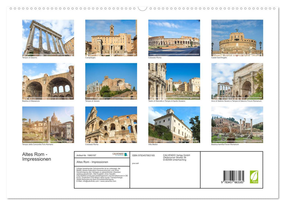 Altes Rom - Impressionen (CALVENDO Premium Wandkalender 2026)