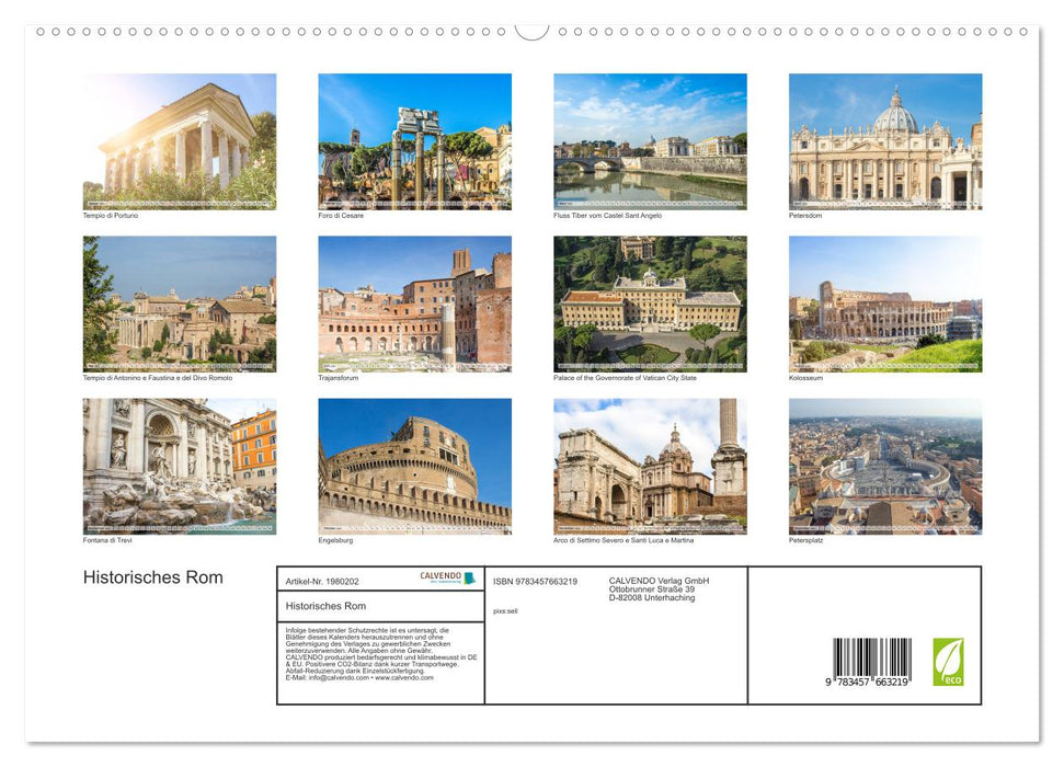 Historisches Rom (CALVENDO Premium Wandkalender 2026)