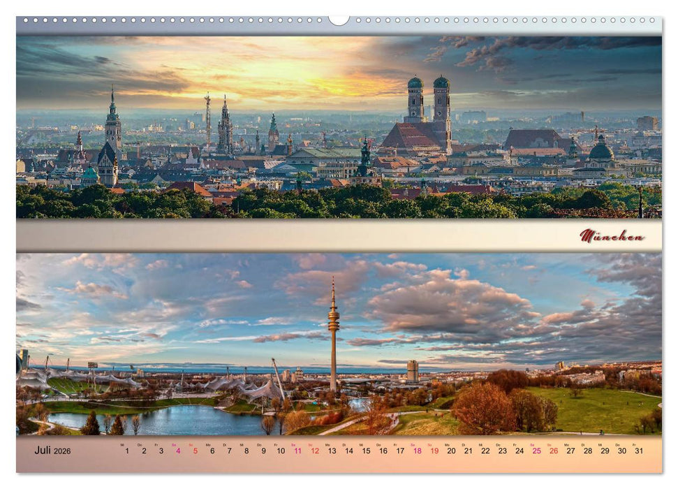 Faszinierende Städte in Deutschland - Panoramen (CALVENDO Premium Wandkalender 2026)