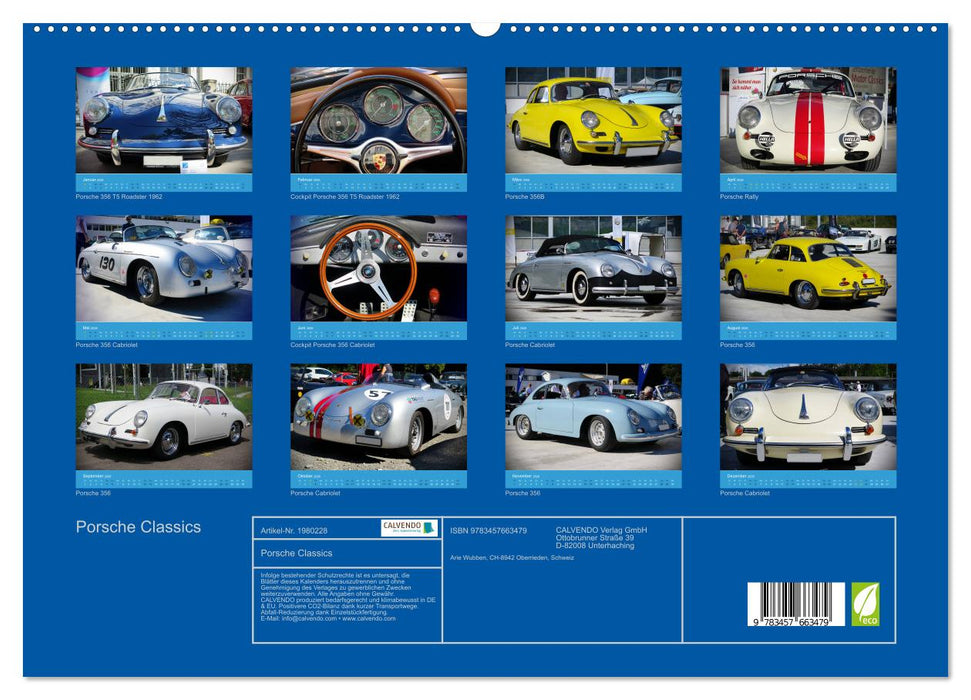 Porsche Classics (CALVENDO Premium Wandkalender 2026)