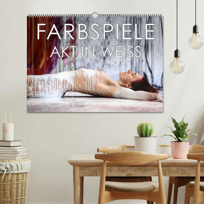 Farbspiele – Akt in Weiß (CALVENDO Wandkalender 2026)