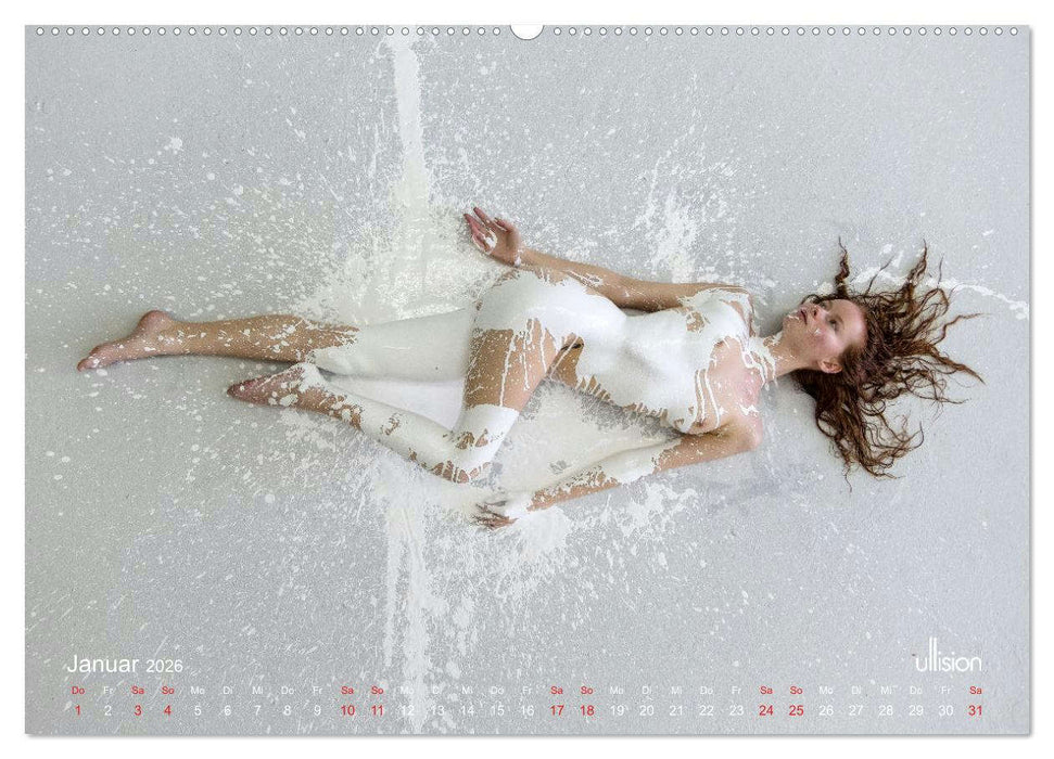 Farbspiele – Akt in Weiß (CALVENDO Wandkalender 2026)