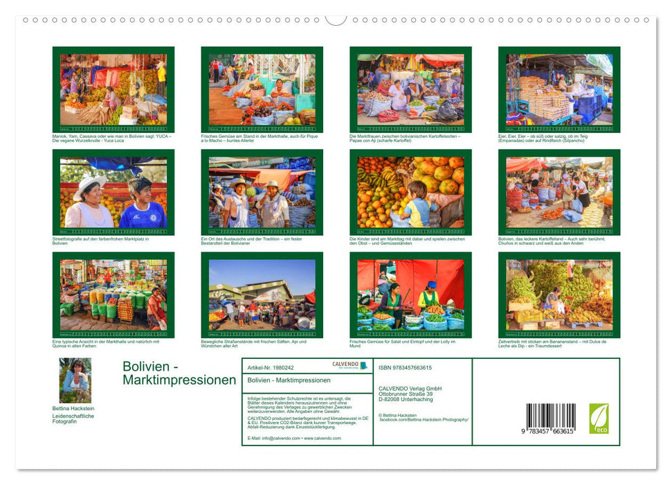 Bolivien - Marktimpressionen (CALVENDO Premium Wandkalender 2026)