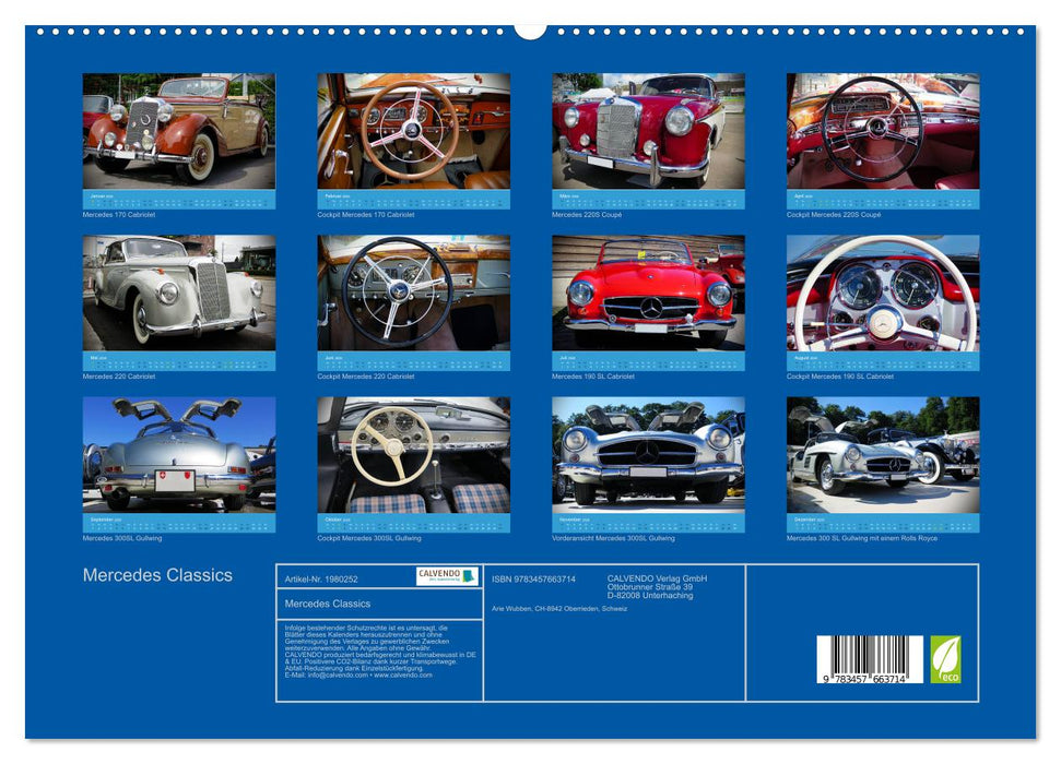 Mercedes Classics (CALVENDO Premium Wandkalender 2026)
