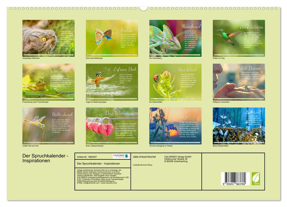 Der Spruchkalender - Inspirationen (CALVENDO Premium Wandkalender 2026)