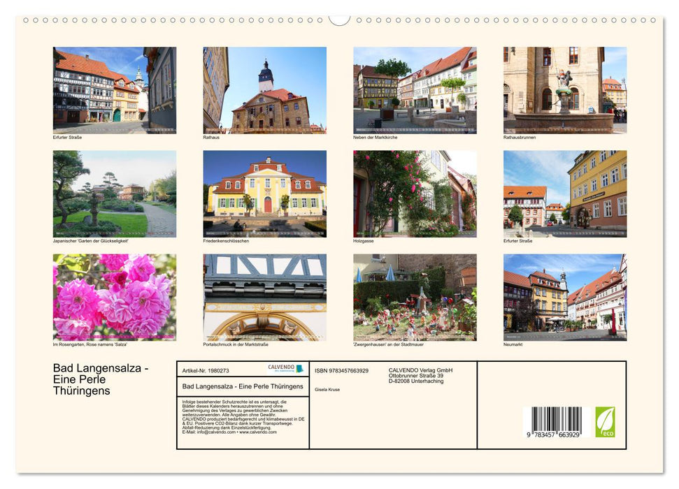 Bad Langensalza - Eine Perle Thüringens (CALVENDO Wandkalender 2026)