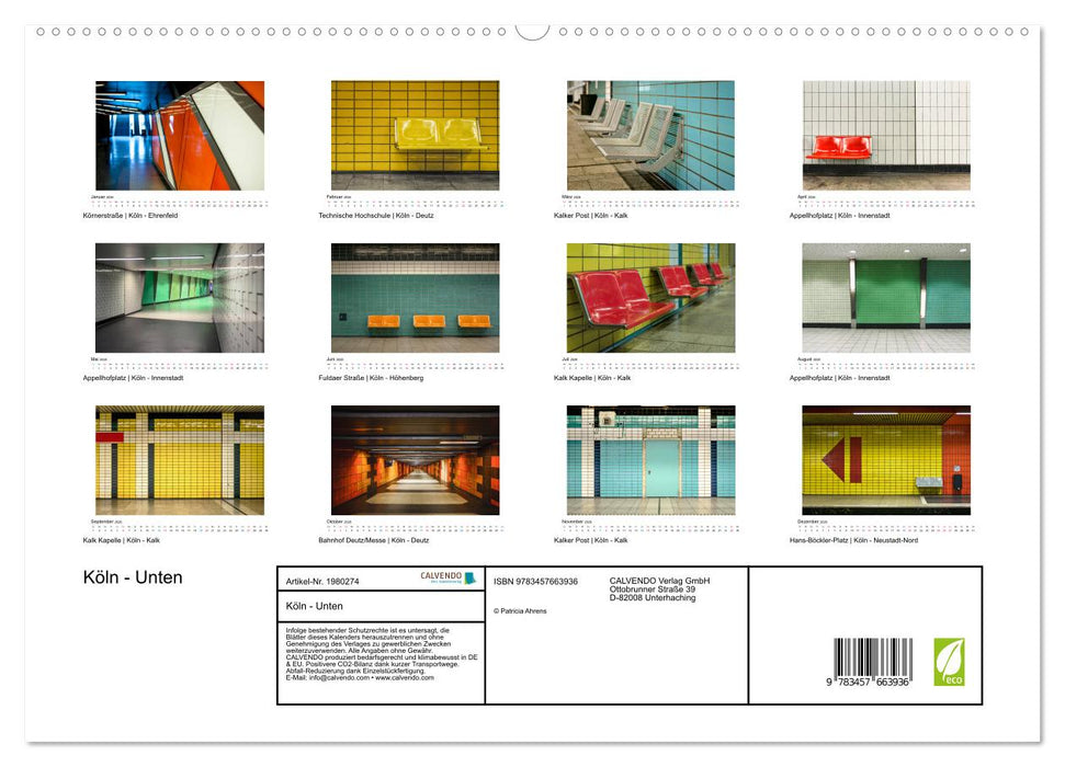 Köln - Unten (CALVENDO Premium Wandkalender 2026)