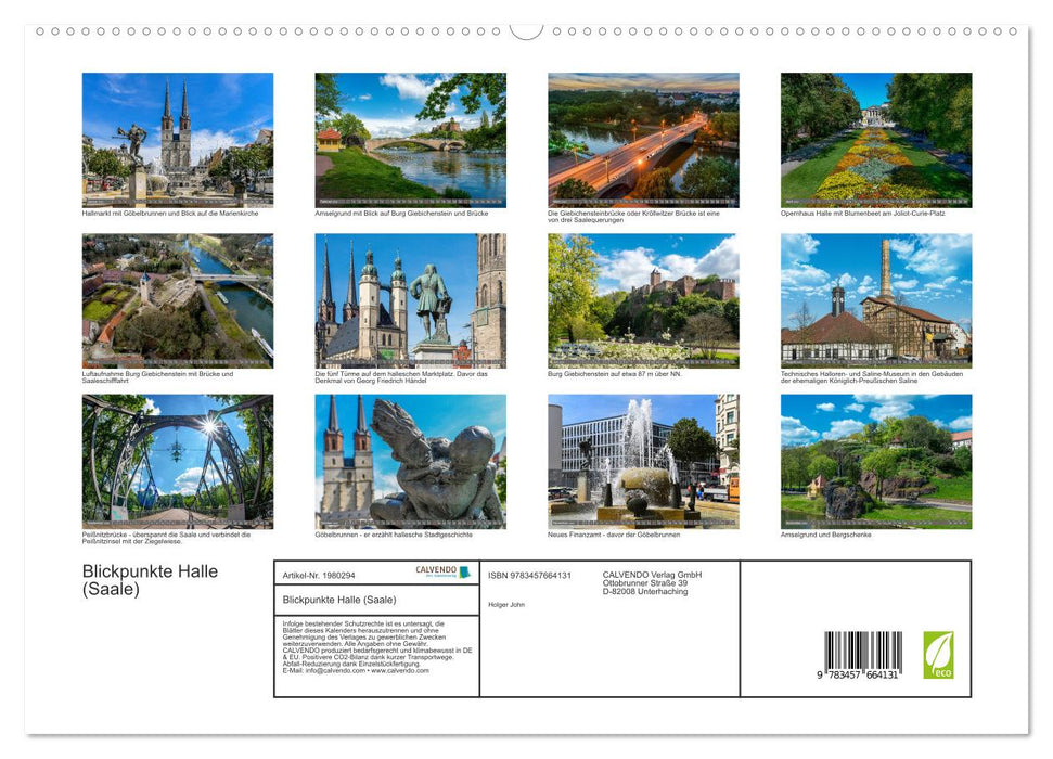 Blickpunkte Halle (Saale) (CALVENDO Premium Wandkalender 2026)