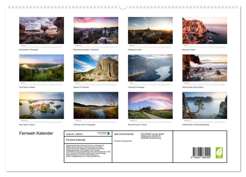 Fernweh Kalender (CALVENDO Wandkalender 2026)