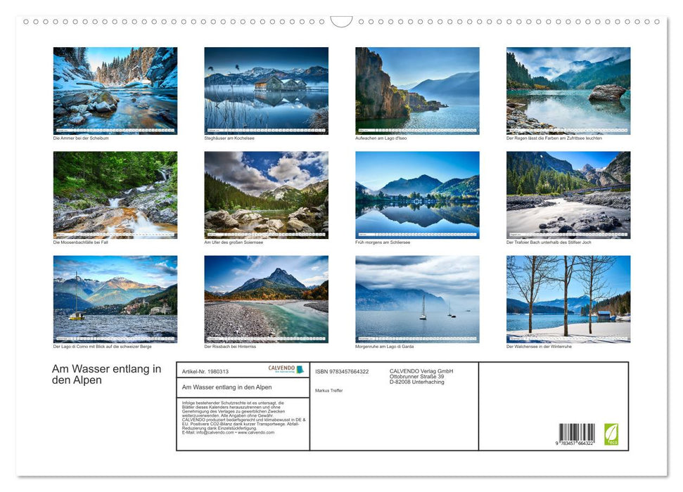 Am Wasser entlang in den Alpen (CALVENDO Wandkalender 2026)