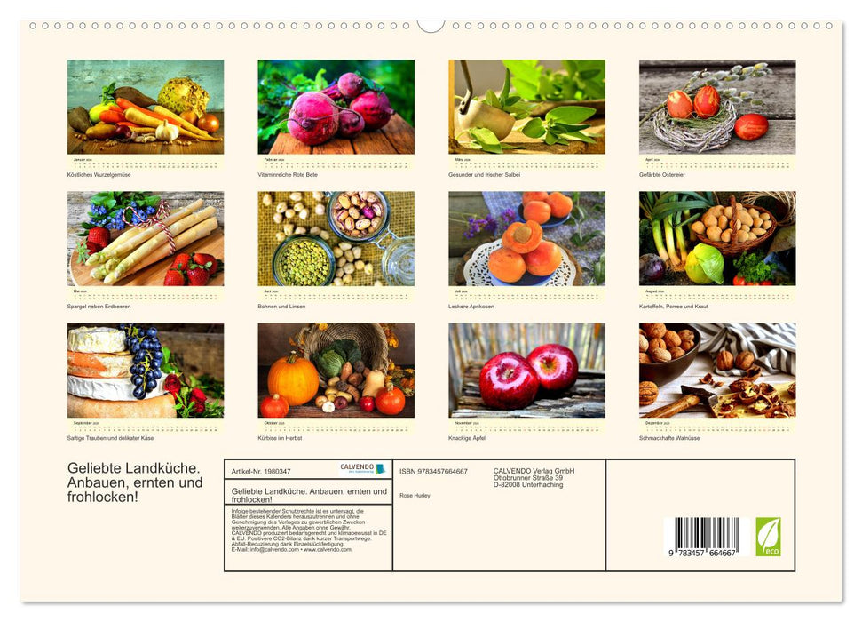 Geliebte Landküche. Anbauen, ernten und frohlocken! (CALVENDO Premium Wandkalender 2026)