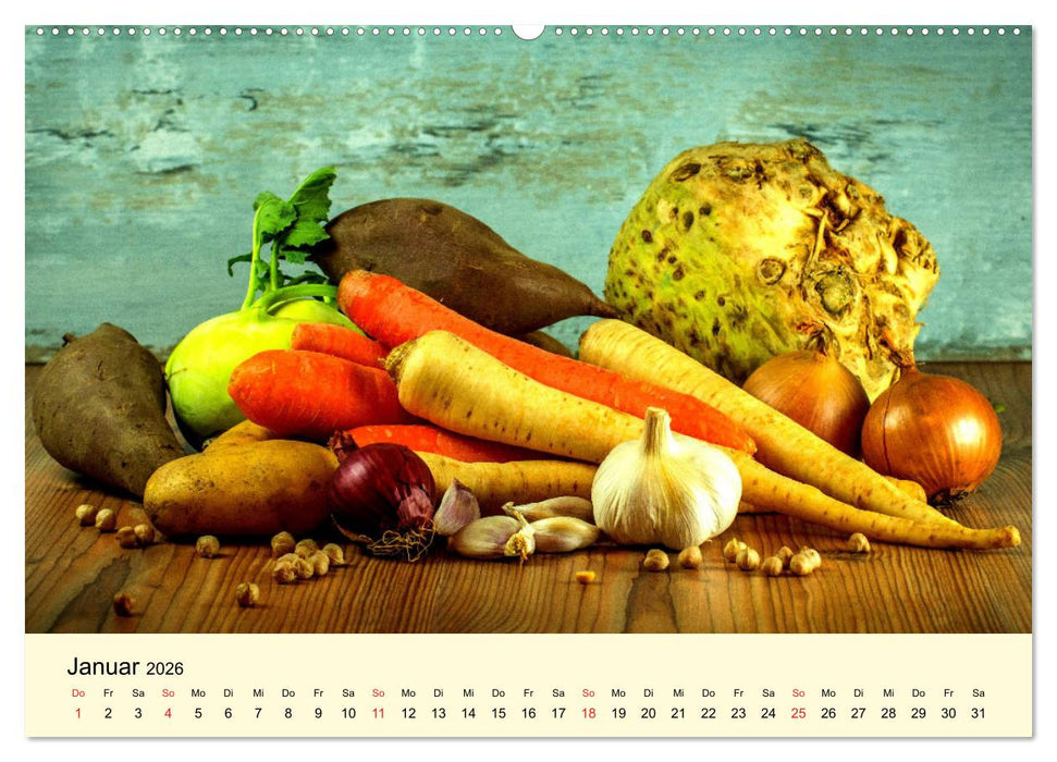 Geliebte Landküche. Anbauen, ernten und frohlocken! (CALVENDO Premium Wandkalender 2026)