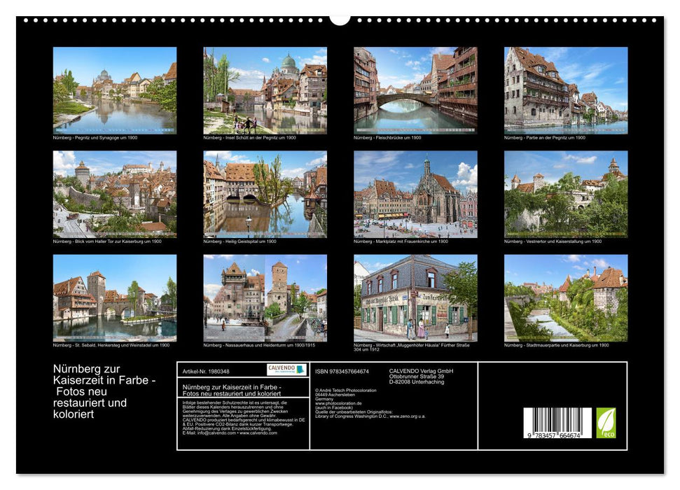 Nürnberg zur Kaiserzeit in Farbe - Fotos neu restauriert und koloriert (CALVENDO Premium Wandkalender 2026)