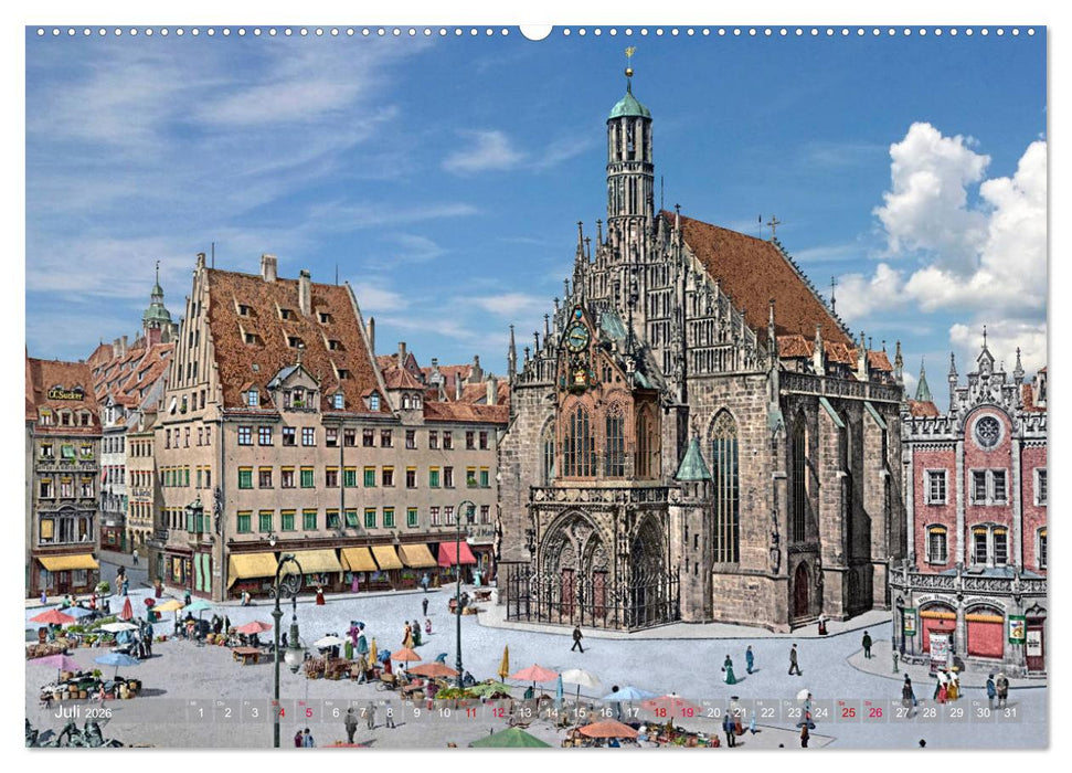 Nürnberg zur Kaiserzeit in Farbe - Fotos neu restauriert und koloriert (CALVENDO Premium Wandkalender 2026)