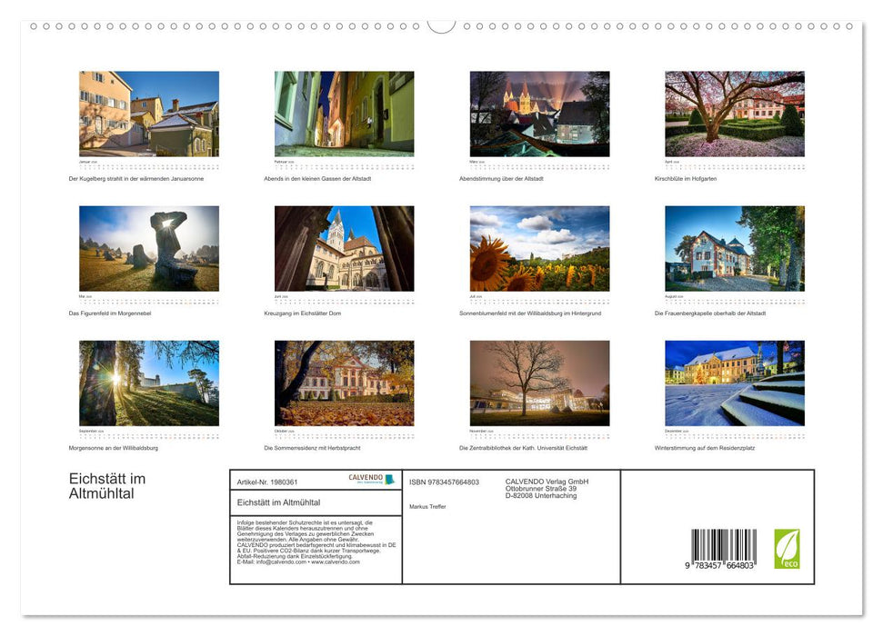 Eichstätt im Altmühltal (CALVENDO Premium Wandkalender 2026)