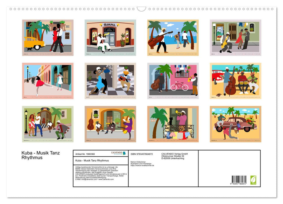 Kuba - Musik Tanz Rhythmus (CALVENDO Wandkalender 2026)