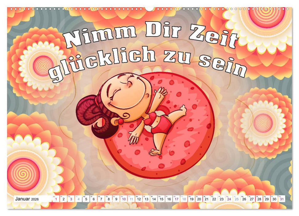 Spruchkalender - frech und bunt (CALVENDO Premium Wandkalender 2026)