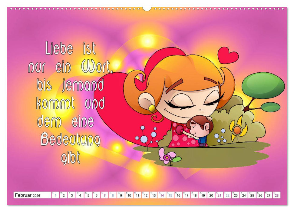 Spruchkalender - frech und bunt (CALVENDO Premium Wandkalender 2026)