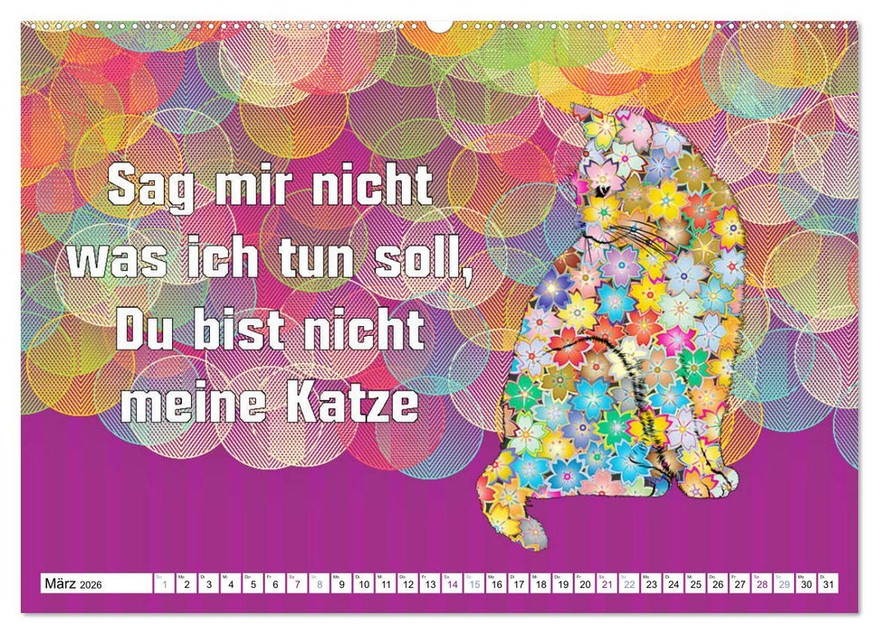 Spruchkalender - frech und bunt (CALVENDO Premium Wandkalender 2026)