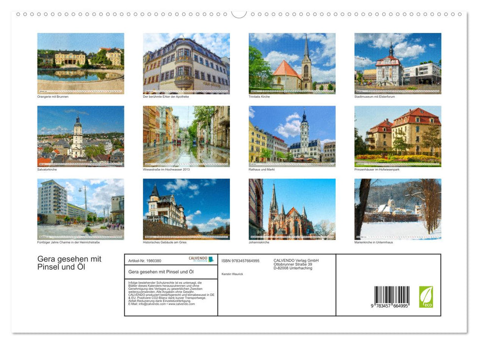 Gera gesehen mit Pinsel und Öl (CALVENDO Premium Wandkalender 2026)