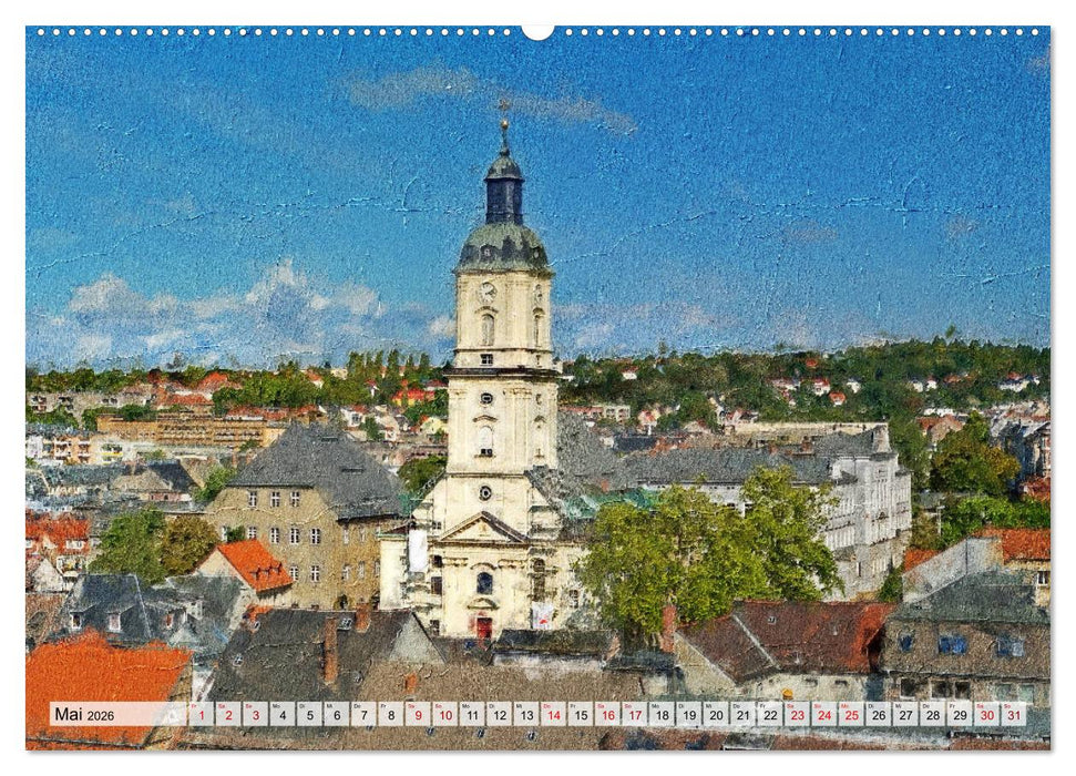 Gera gesehen mit Pinsel und Öl (CALVENDO Premium Wandkalender 2026)