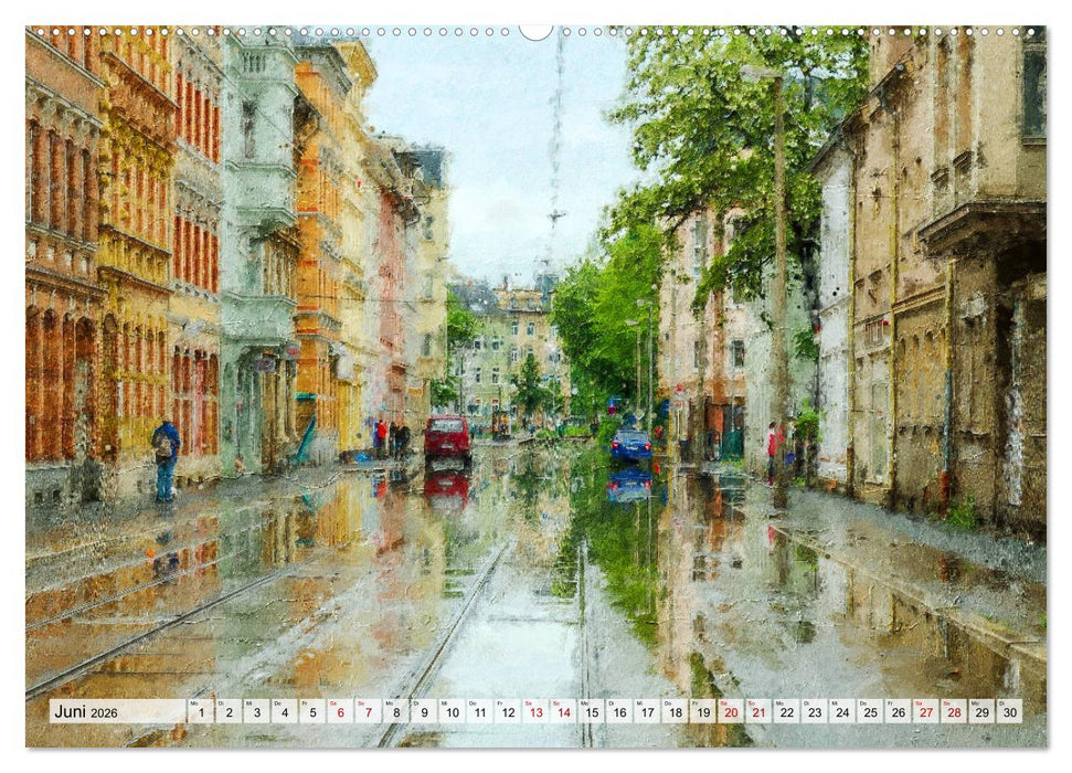 Gera gesehen mit Pinsel und Öl (CALVENDO Premium Wandkalender 2026)