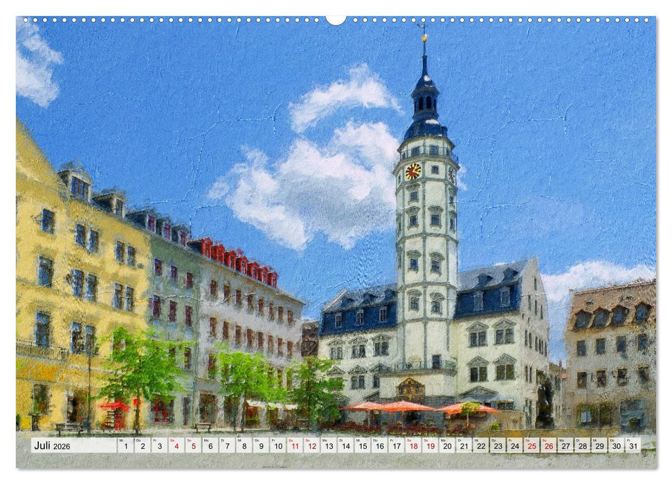 Gera gesehen mit Pinsel und Öl (CALVENDO Premium Wandkalender 2026)