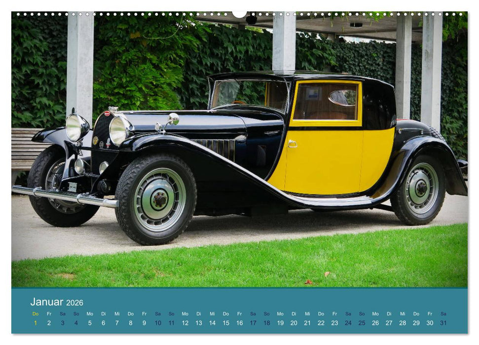 Bugatti - fahrende Kunstwerke (CALVENDO Premium Wandkalender 2026)
