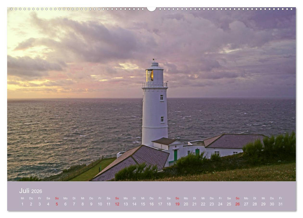 Englische Leuchttürme - Leuchtfeuer entlang Englands Küste (CALVENDO Premium Wandkalender 2026)