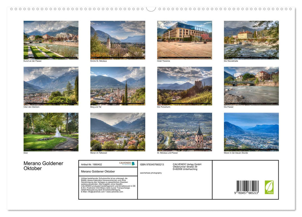Merano Goldener Oktober (CALVENDO Wandkalender 2026)