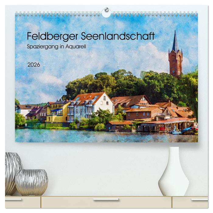 Feldberger Seenlandschaft - Spaziergang in Aquarell (CALVENDO Premium Wandkalender 2026)