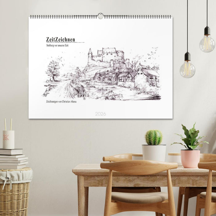 ZeitZeichnen - Stolberg vor unserer Zeit (CALVENDO Wandkalender 2026)