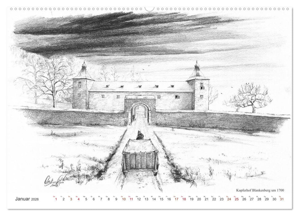 ZeitZeichnen - Stolberg vor unserer Zeit (CALVENDO Wandkalender 2026)