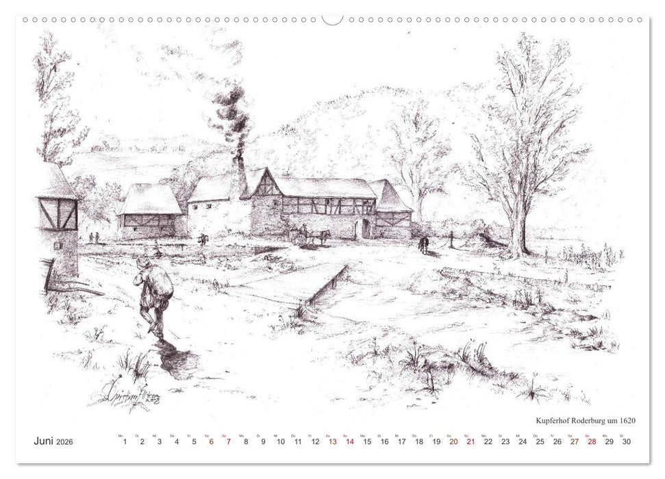 ZeitZeichnen - Stolberg vor unserer Zeit (CALVENDO Wandkalender 2026)