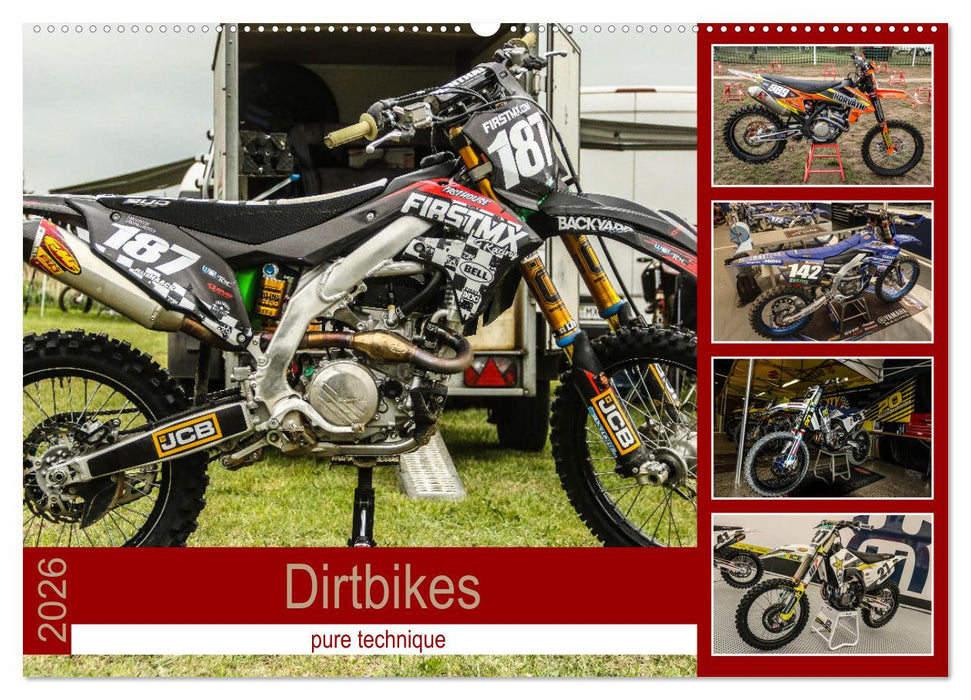 Dirtbikes - pure technique (CALVENDO Wandkalender 2026)