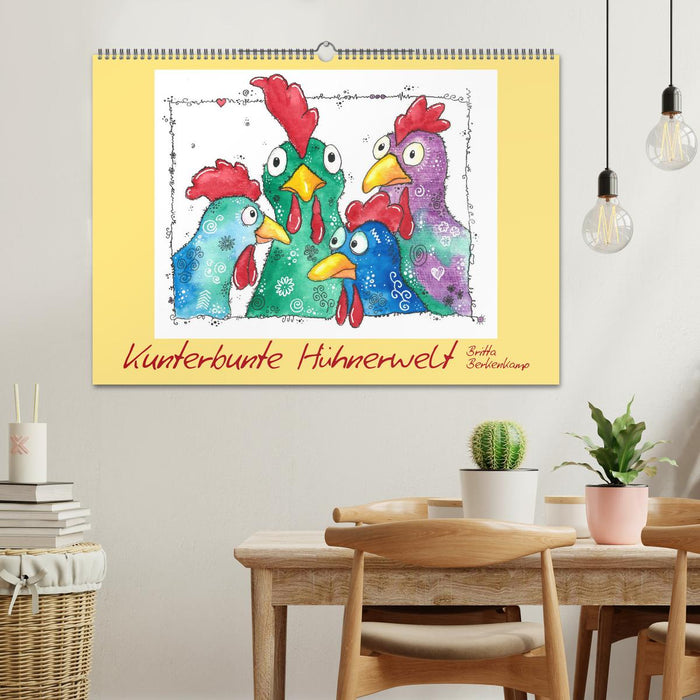 Kunterbunte Hühnerwelt (CALVENDO Wandkalender 2026)