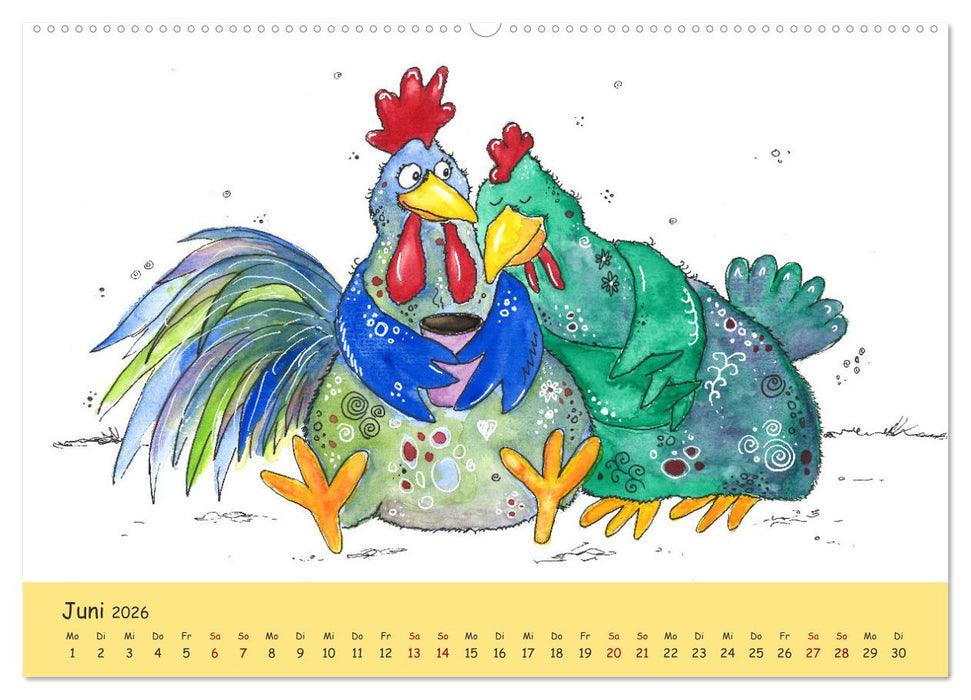 Kunterbunte Hühnerwelt (CALVENDO Wandkalender 2026)
